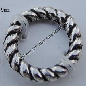 Bead Zinc Alloy Jewelry Findings Lead-free, Donut 9mm,5.5mm Sold by Bag