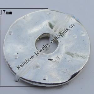 Bead Zinc Alloy Jewelry Findings Lead-free, 17x1.5mm Hole:3.5mm Sold by Bag