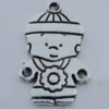 Pendant Zinc Alloy Jewelry Findings Lead-free, 17x18mm Hole:1.5mm Sold by Bag