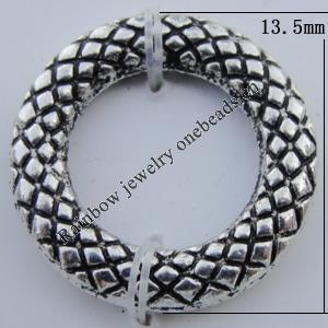 Bead Zinc Alloy Jewelry Findings Lead-free, Donut 13.5mm,8.5mm Sold by Bag