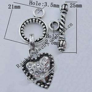 Clasp Zinc Alloy Jewelry Findings Lead-free, 13.5x21mm Hole:3.5mm Sold by KG