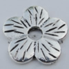 Bead Zinc Alloy Jewelry Findings Lead-free, Flower 22x2mm, Hole:4mm Sold by Bag