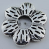 Bead Zinc Alloy Jewelry Findings Lead-free, Flower 15x2.5mm, Hole:4mm Sold by Bag
