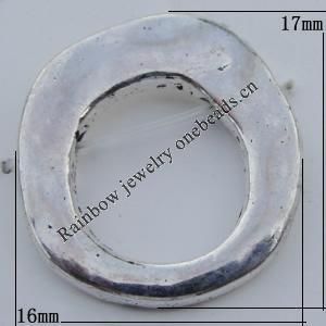 Bead Zinc Alloy Jewelry Findings Lead-free, 16x17mm, Hole:1mm Sold by Bag