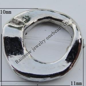 Bead Zinc Alloy Jewelry Findings Lead-free, 10x11mm,  Hole:1mm Sold by Bag