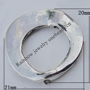 Bead Zinc Alloy Jewelry Findings Lead-free, 20x21mm, Hole:1mm Sold by Bag
