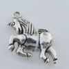 Pendant Zinc Alloy Jewelry Findings Lead-free, Horse 24x25mm Hole:2mm Sold by Bag