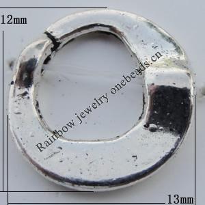 Bead Zinc Alloy Jewelry Findings Lead-free, 12x13mm, Hole:1mm Sold by Bag
