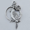 Pendant Zinc Alloy Jewelry Findings Lead-free, Parrot 16x28mm Hole:1mm Sold by Bag