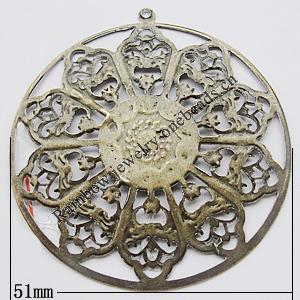 Iron Jewelry finding Pendant Lead-free, 51mm, Sold by Bag