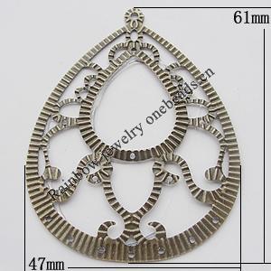 Iron Jewelry finding Connectors/links Pb-free, 47x61mm Hole:1mm, Sold by Bag