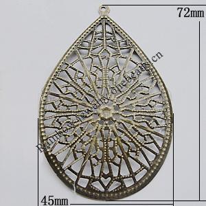 Iron Jewelry finding Pendant Lead-free, 45x72mm Hole:1mm, Sold by Bag