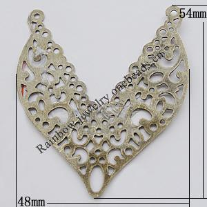 Iron Jewelry finding Connectors/links Pb-free, 48x54mm Hole:1mm, Sold by Bag