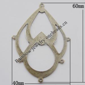 Iron Jewelry finding Connectors/links Pb-free, 40x60mm Hole:1mm, Sold by Bag