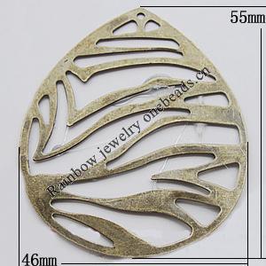 Iron Jewelry finding Pendant Lead-free, 46x55mm Hole:1mm, Sold by Bag