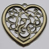 Iron Jewelry finding Pendant Lead-free, Heart 55x57mm Hole:4mm, Sold by Bag