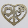 Iron Jewelry finding Pendant Lead-free, Heart 36x32mm Hole:1mm, Sold by Bag