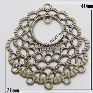  Iron Jewelry finding Connectors/links Pb-free, 36x40mm Hole:1mm, Sold by Bag