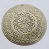 Iron Jewelry finding Pendant Lead-free, Round 60mm, Sold by Bag