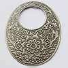 Iron Jewelry finding Pendant Lead-free, Oval O:50x65mm I:25mm Hole:1mm, Sold by Bag