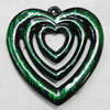 Handmade Acrylic Enamel Pendant, Heart 35x34mm Hole:2mm, Sold by Bag