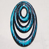 Handmade Acrylic Enamel Pendant, Flat Oval 40x23mm Hole:1mm, Sold by Bag