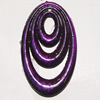 Handmade Acrylic Enamel Pendant, Flat Oval 40x23mm Hole:1mm, Sold by Bag