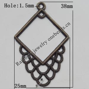 Connector, Lead-free Zinc Alloy Jewelry Findings, 25x38mm Hole=1.5mm, Sold by Bag