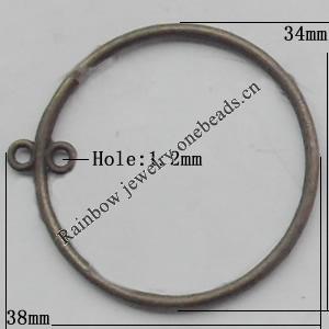 Connector, Lead-free Zinc Alloy Jewelry Findings, 34x38mm Hole=1.2mm, Sold by Bag