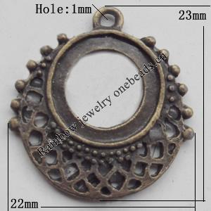 Connector, Lead-free Zinc Alloy Jewelry Findings, 23x22mm Hole=1mm, Sold by Bag
