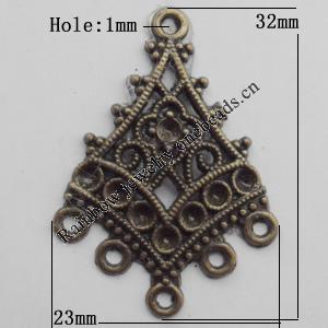 Connector, Lead-free Zinc Alloy Jewelry Findings, 23x32mm Hole=1mm, Sold by Bag