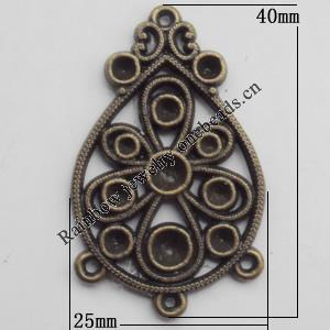 Connector, Lead-free Zinc Alloy Jewelry Findings, 25x40mm Hole=1mm, Sold by Bag