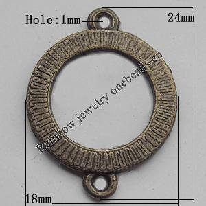 Connector, Lead-free Zinc Alloy Jewelry Findings, 18x24mm Hole=1mm, Sold by Bag