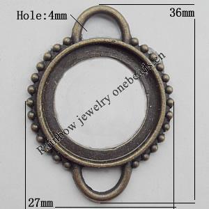 Connector, Lead-free Zinc Alloy Jewelry Findings, 36x27mm Hole=4mm, Sold by Bag