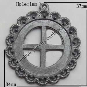 Connector, Lead-free Zinc Alloy Jewelry Findings, 34x37mm Hole=1mm, Sold by Bag