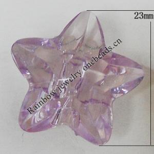 Transparent Acrylic Beads, Star 23mm Hole:1mm, Sold by Bag