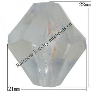 Transparent Acrylic Beads, Bicone 22x21mm Hole:2.5mm, Sold by Bag