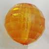 Transparent Acrylic Beads, Faceted Round 21mm Hole:2.5mm, Sold by Bag