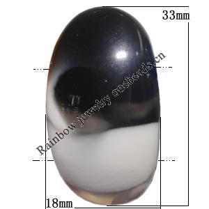 Resin Beads, Half Oval 33x18mm  Hole:2mm Sold by Bag