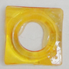 Transparent Acrylic Beads, Hollow Square O:21mm I:11mm Hole:1.5mm, Sold by Bag
