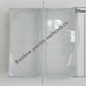 Transparent Acrylic Beads, Square 18mm, Sold by Bag