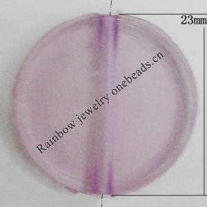 Transparent Acrylic Beads, Flat Round 23mm Hole:2mm, Sold by Bag