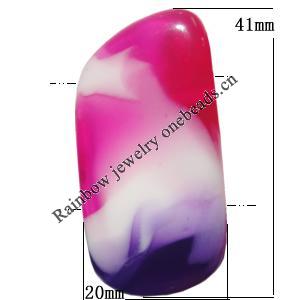 Resin Beads, 41x20mm  Hole:2mm Sold by Bag