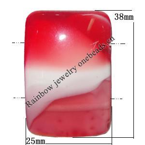 Resin Beads, Rectangle 38x25mm  Hole:2mm Sold by Bag