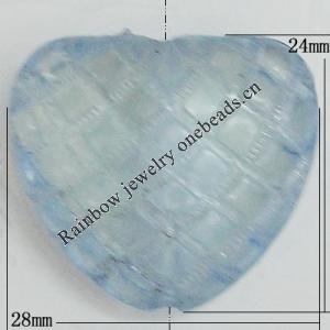 Transparent Acrylic Beads, Heart 24x28mm Hole:2mm, Sold by Bag