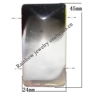 Resin Beads, Edge Rectangle 45x24mm  Hole:2mm Sold by Bag