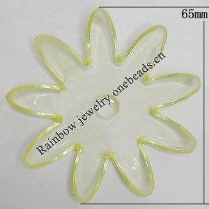 Transparent Acrylic Beads, Flower O:65mm I:8mm, Sold by Bag