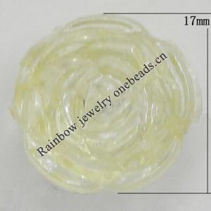 Transparent Acrylic Beads, Flower 17mm Hole:2mm, Sold by Bag