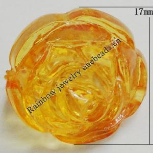 Transparent Acrylic Beads, Flower 17mm Hole:2mm, Sold by Bag