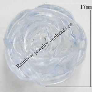 Transparent Acrylic Beads, Flower 17mm Hole:2mm, Sold by Bag